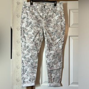 Muted pastels floral jeans